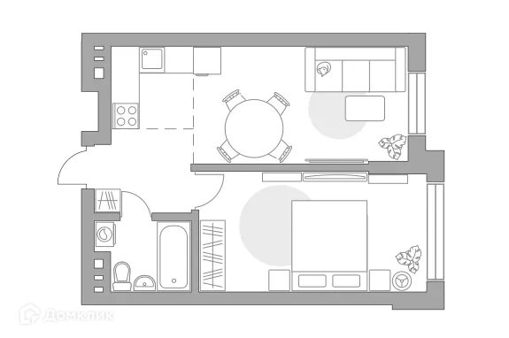 Планировка 2 комн. в ЖК «Театральный парк»