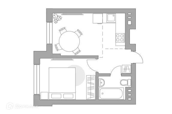 Планировка 2 комн. в ЖК «Театральный парк»