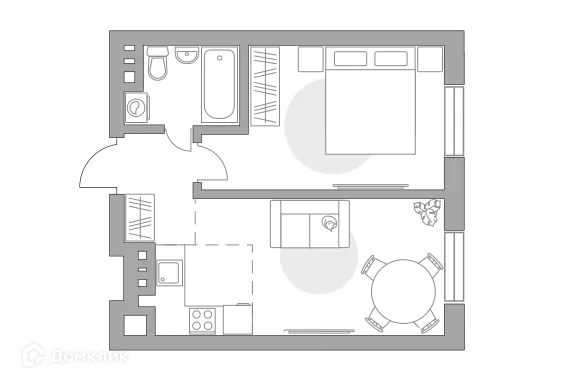 Планировка 2 комн. в ЖК «Театральный парк»