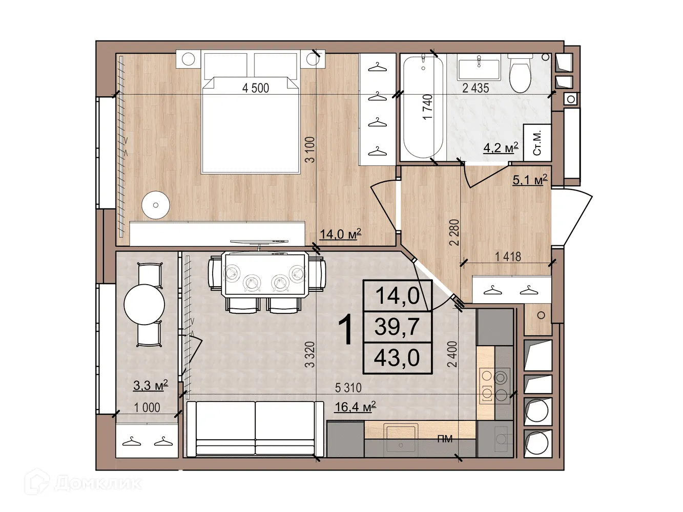 Фото квартиры в ЖК Skyline (Скайлайн)