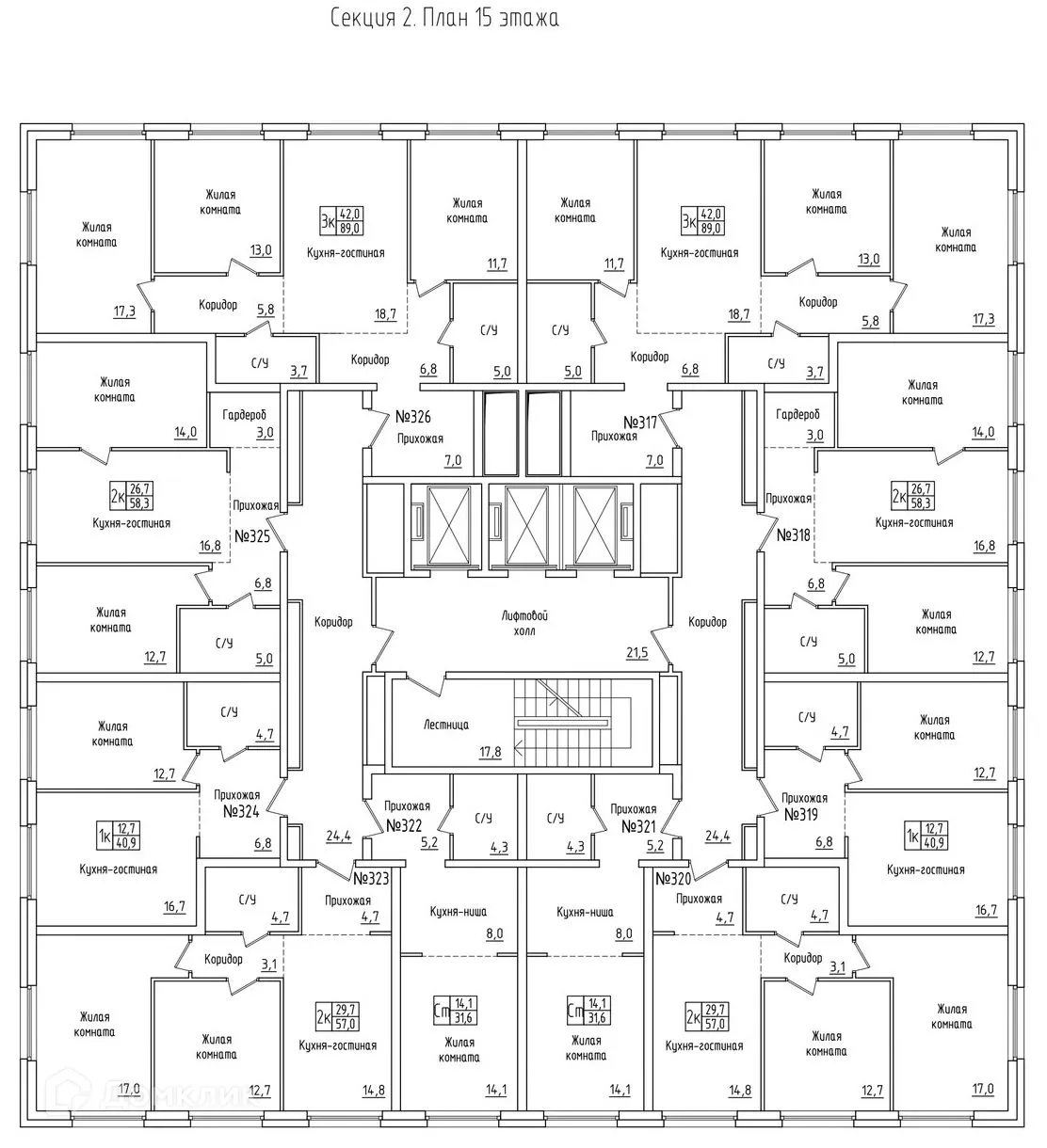 Планировка студии квартиры 31.6 м² в ЖК Аура, г. Самара — фото 2