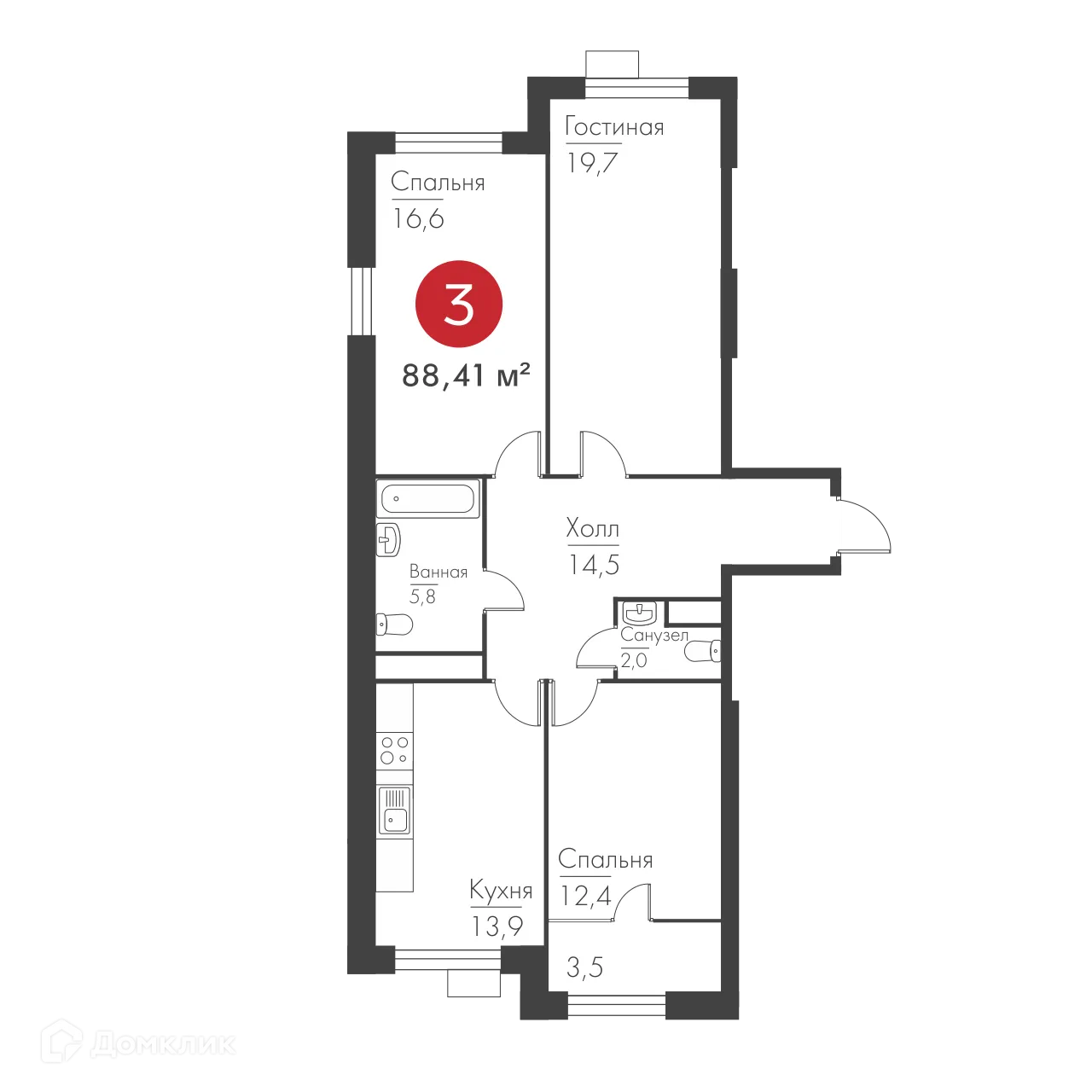 Фото квартиры в ЖК Панова Парк