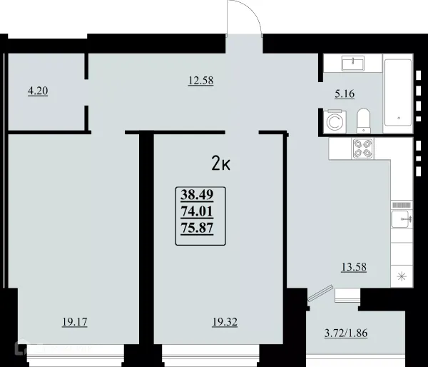 2 комн. в ЖК "Эстетика"