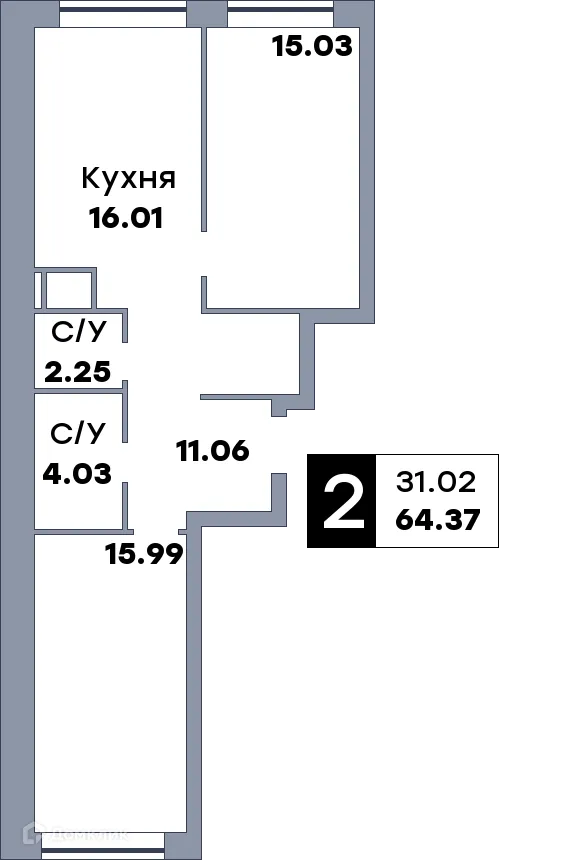 Фото квартиры в ЖК Рекорд