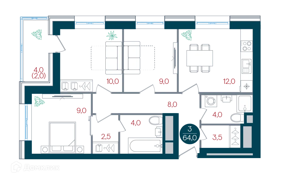 Фото квартиры в ЖК Русич Кантемировский