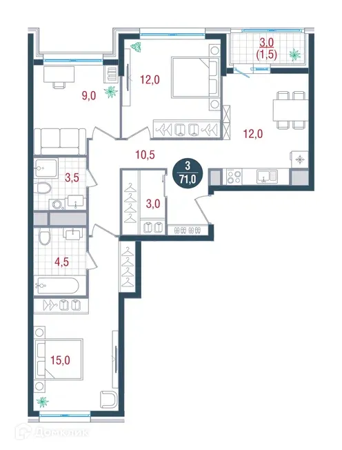 Фото квартиры в ЖК Русич Кантемировский