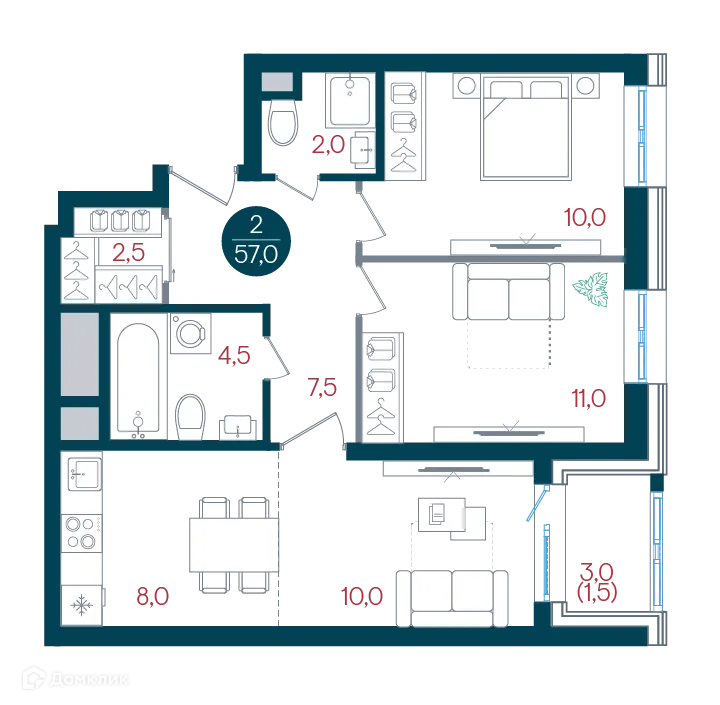 Фото квартиры в ЖК Русич Кантемировский