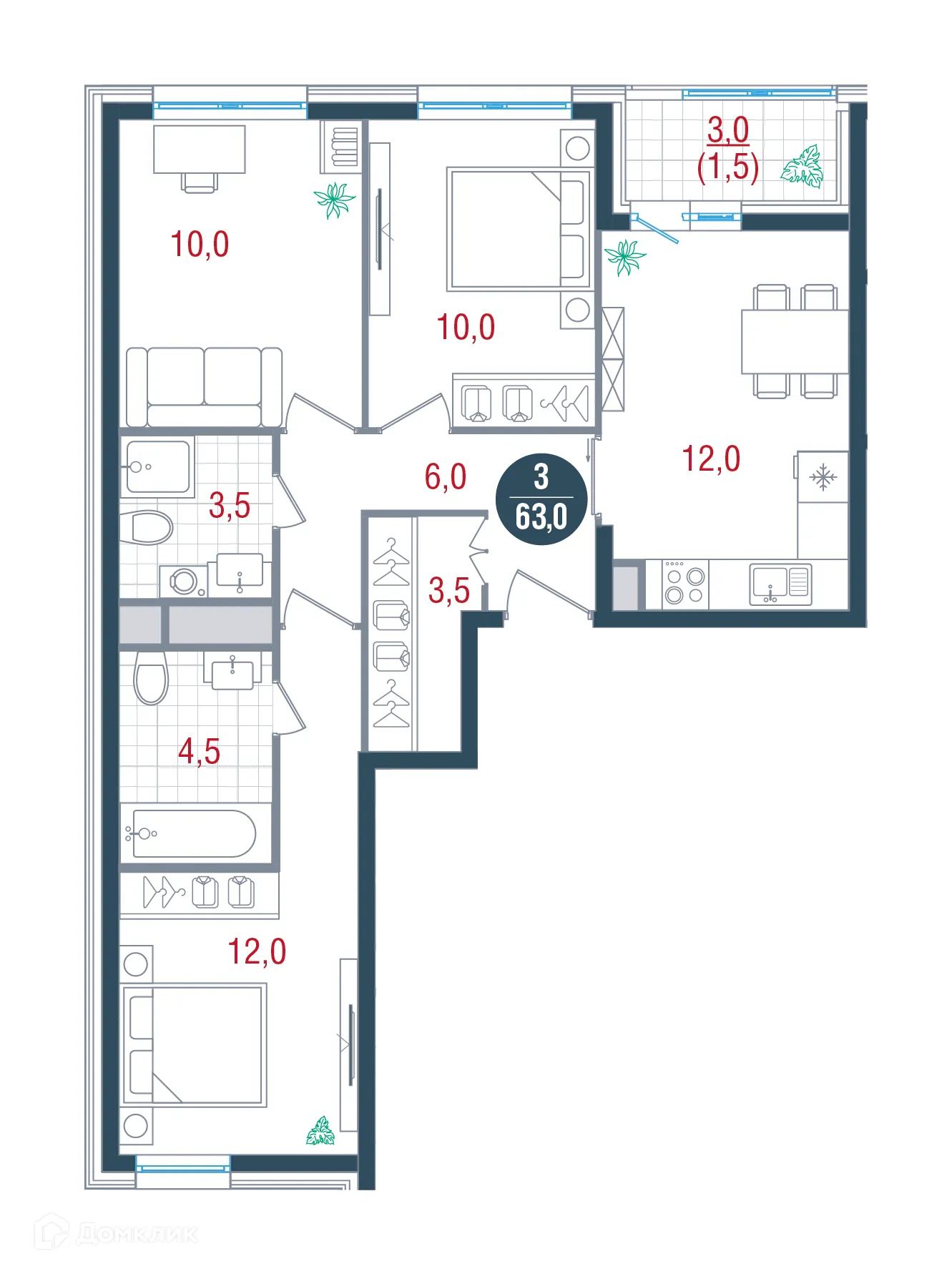 Фото квартиры в ЖК Русич Кантемировский