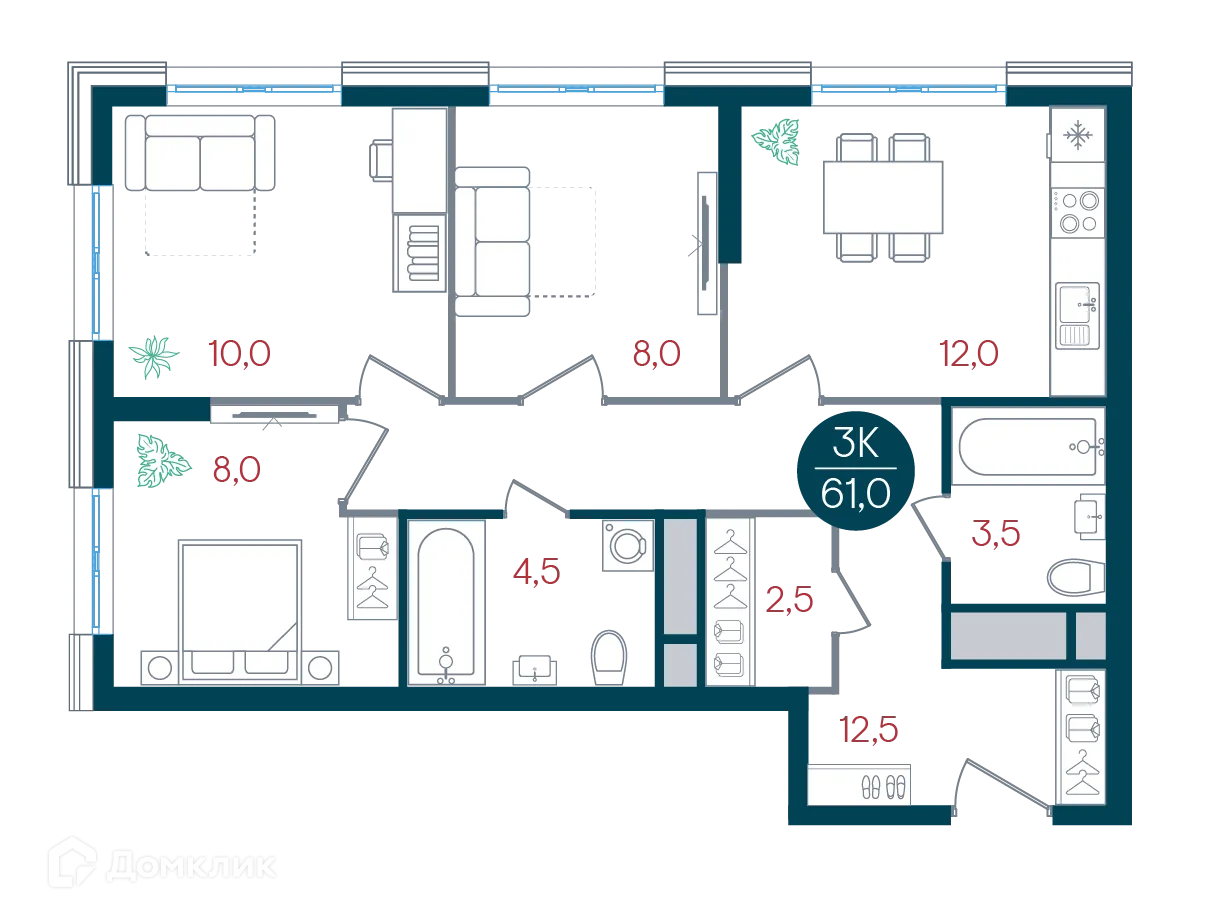 Фото квартиры в ЖК Русич Кантемировский