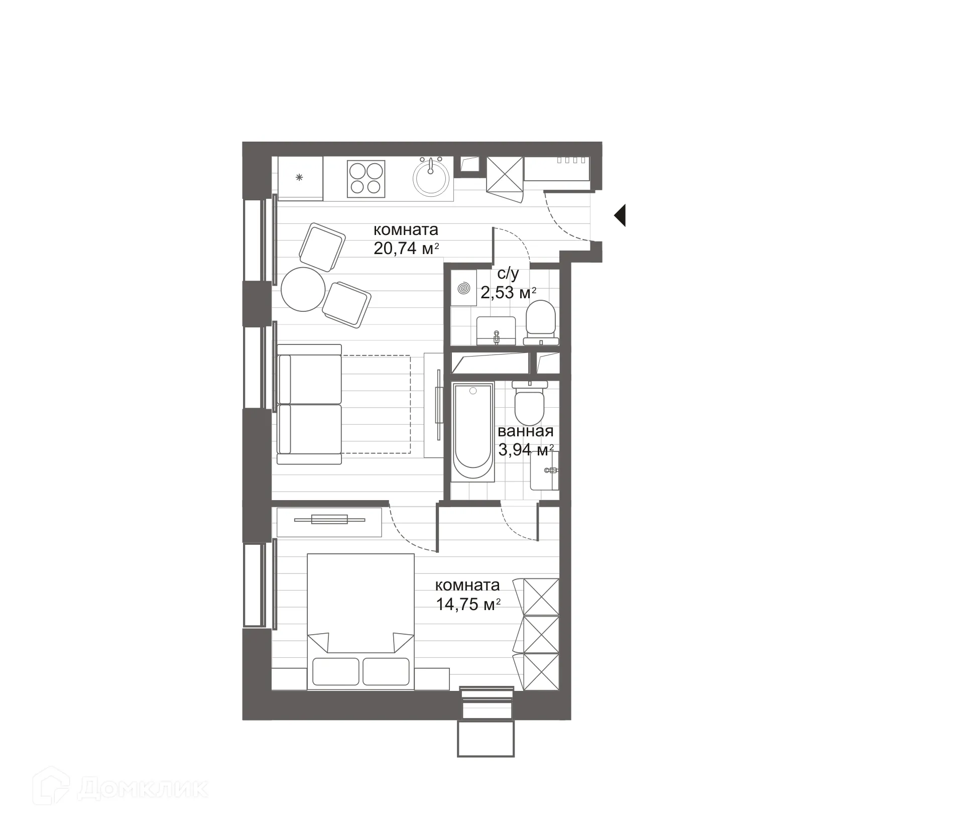 Фото квартиры в ЖК Комплекс апартаментов Новокосино Citimix (Ситимикс)