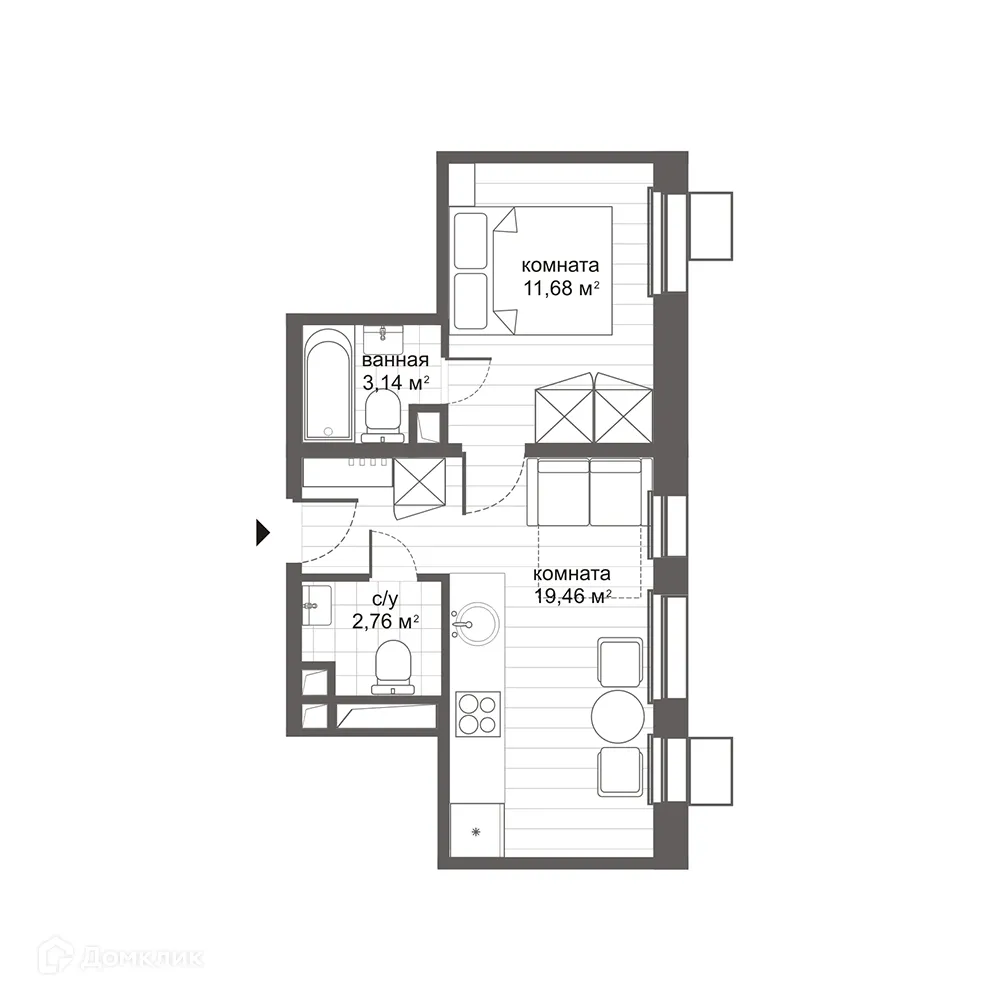 Фото квартиры в ЖК Комплекс апартаментов Новокосино Citimix (Ситимикс)