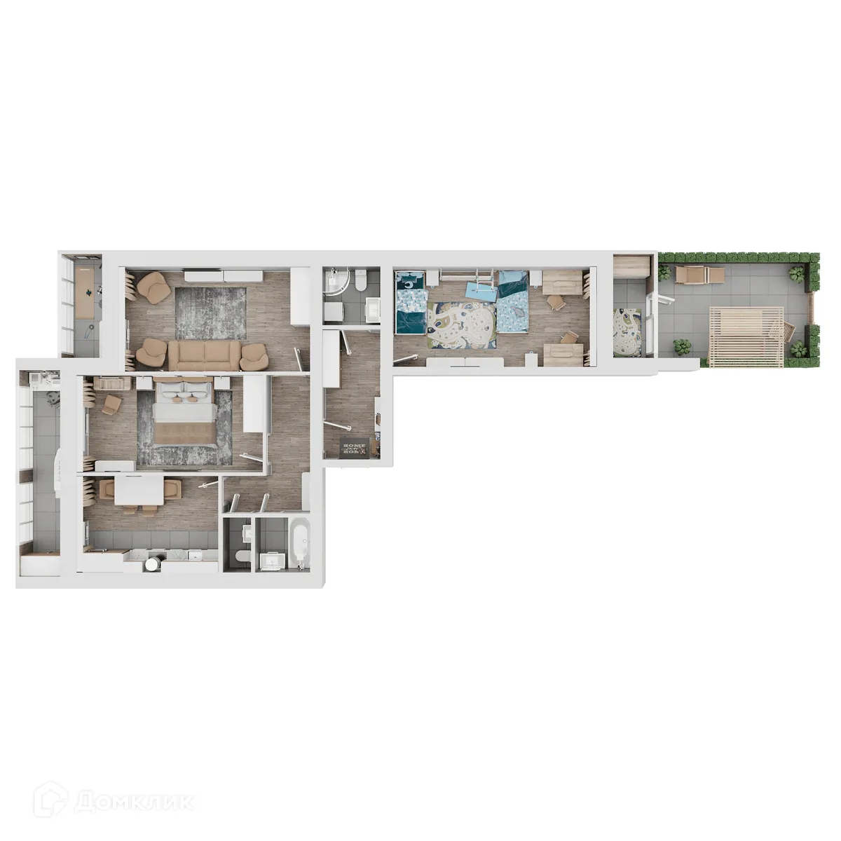 Планировка 3-комнатной квартиры 109.21 м² в ЖК КУЛЬТУРА, г. Самара — фото 2