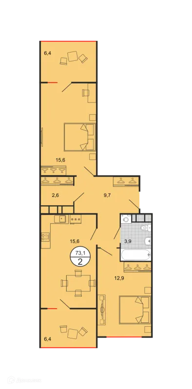 Квартира в ЖК Квартал 204