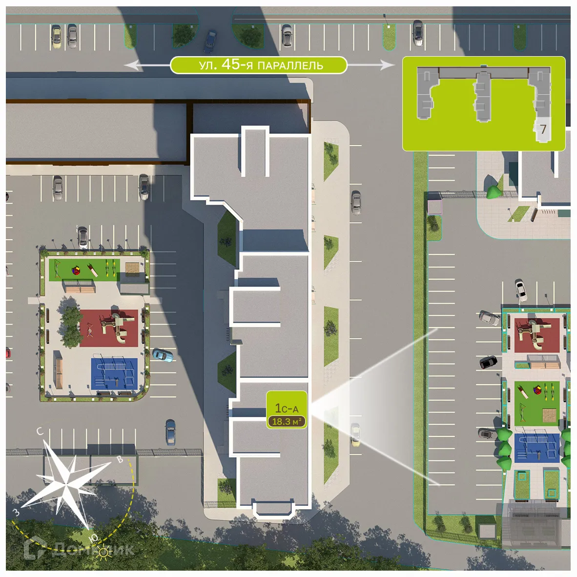 Планировка 1-комнатной квартиры 36.9 м² в ЖК Притяжение, г. Ставрополь — фото 2