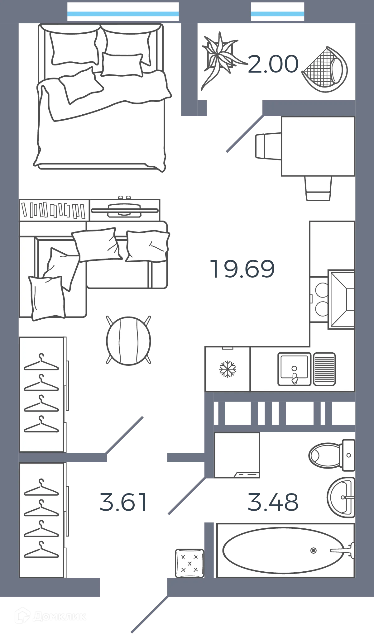 Фото квартиры в ЖК Квартал У парка. Мкр. Южный Город