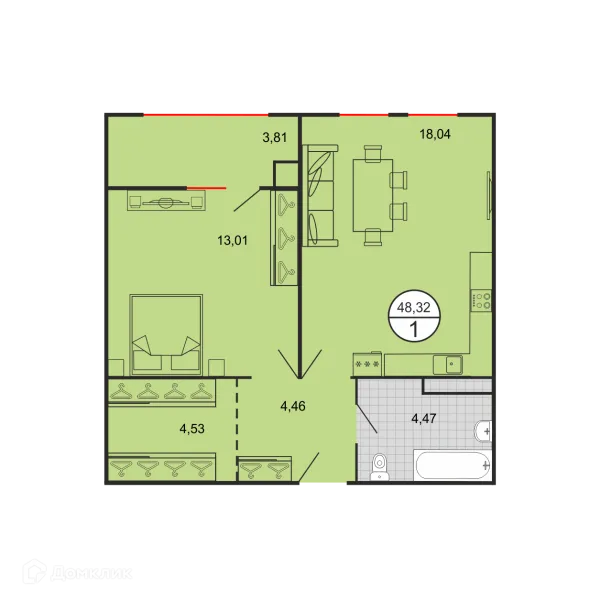 Квартира в ЖК Дыхание