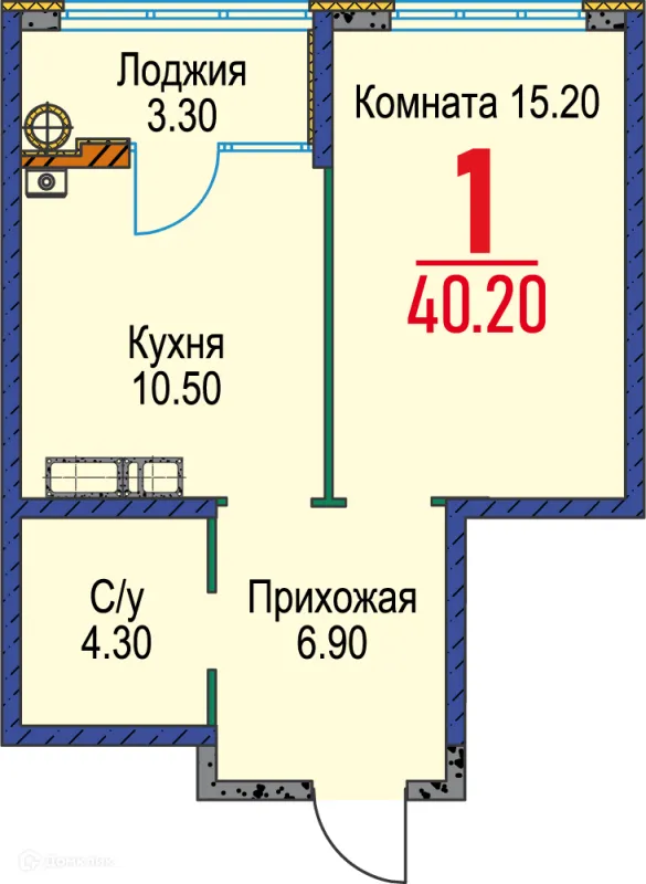 1 комн. в ЖК Красный Металлист