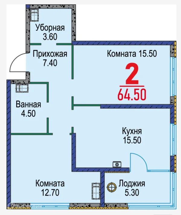 2 комн. в ЖК Красный Металлист