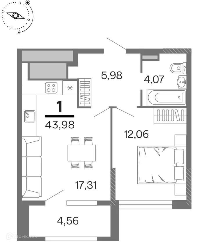 Фото квартиры в ЖК "Бирюзова Парк"
