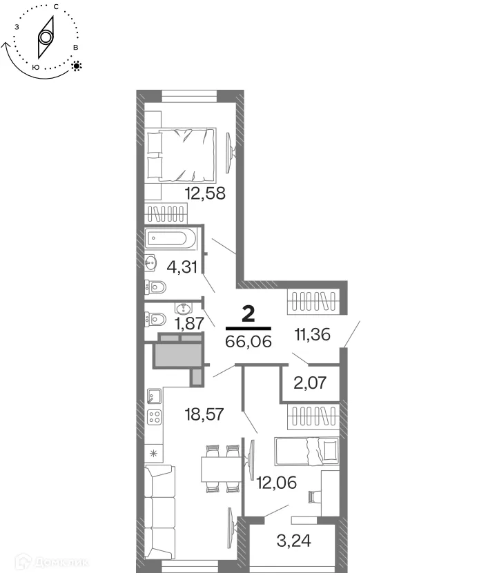 Фото квартиры в ЖК "Бирюзова Парк"