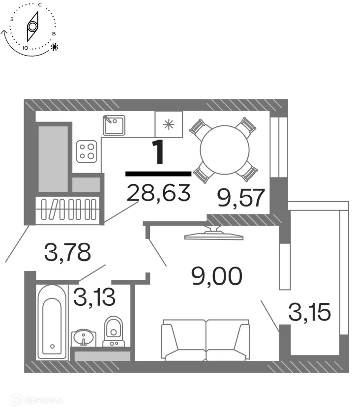 Фото квартиры в ЖК "Бирюзова Парк"