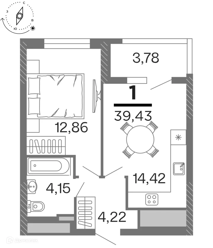Фото квартиры в ЖК "Бирюзова Парк"