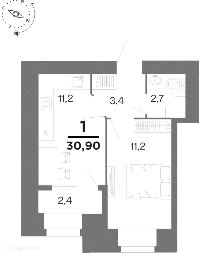 Фото квартиры в ЖК "Бирюзова Парк"