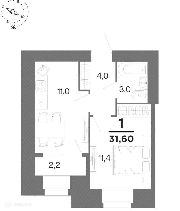 Фото квартиры в ЖК "Бирюзова Парк"