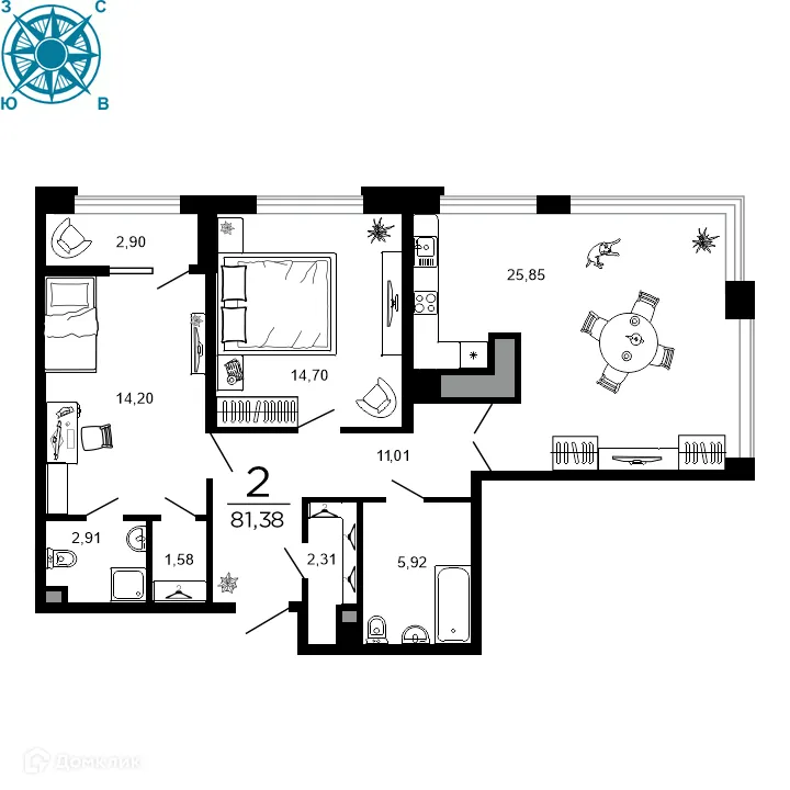 Фото квартиры в ЖК ВЕГА