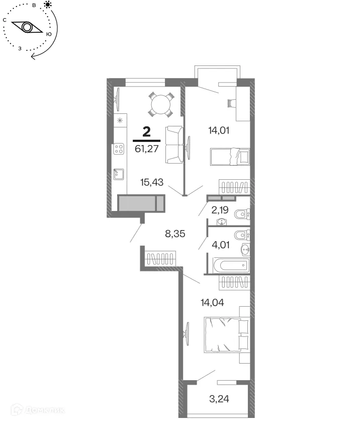 Фото квартиры в ЖК "Бирюзова Парк"