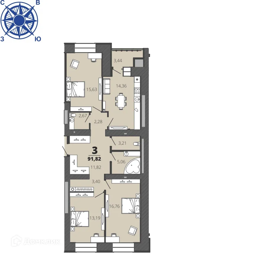 Фото квартиры в ЖК "Бирюзова Парк"