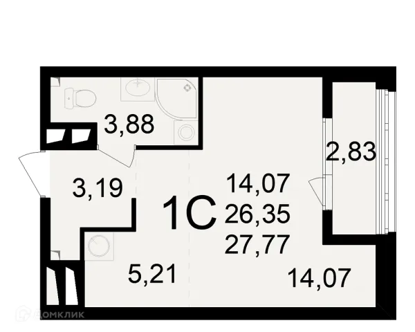 Планировка 1 комн. в ЖК Макроквартал "Свобода"
