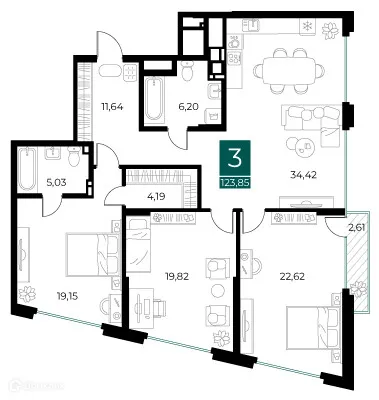 Фото квартиры в ЖК Арт-кварталы