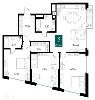 Фото квартиры в ЖК Арт-кварталы