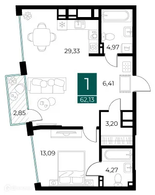 Фото квартиры в ЖК Арт-кварталы