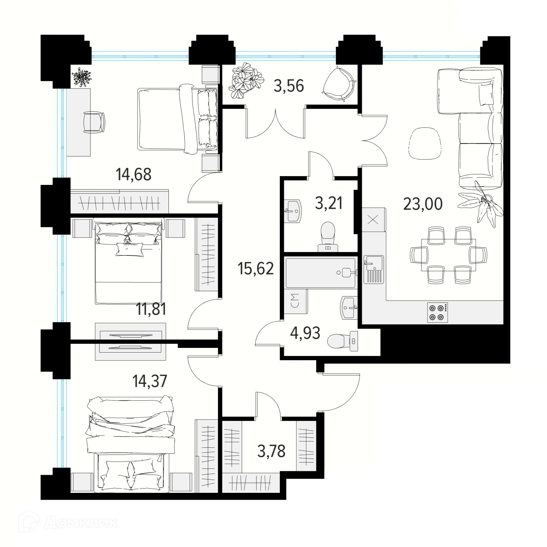 Фото квартиры в ЖК Манхэттен