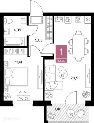 Фото квартиры в ЖК Квартал Дягилев