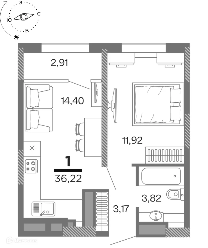 Фото квартиры в ЖК Метропарк 4