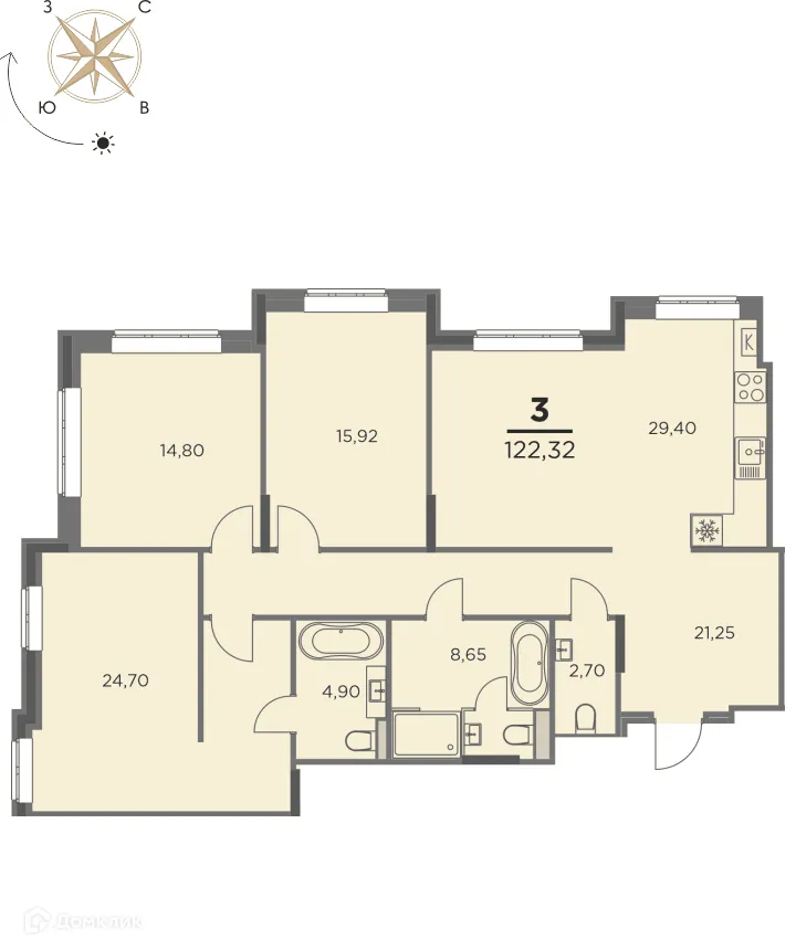 Фото квартиры в ЖК Жилой дом на Вознесенской
