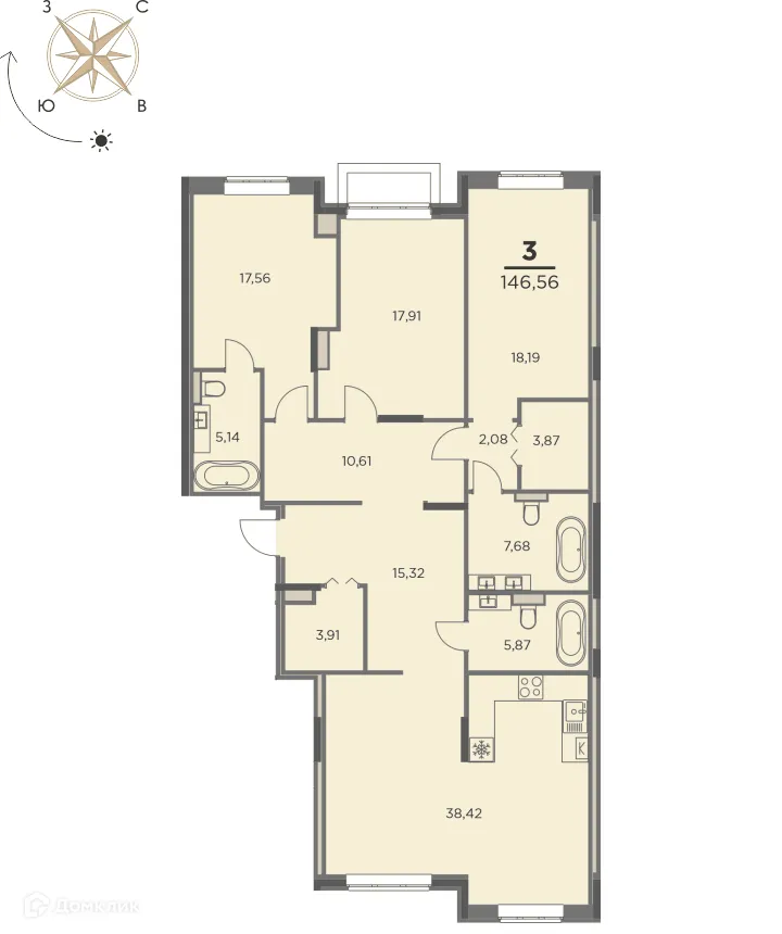 Фото квартиры в ЖК Жилой дом на Вознесенской