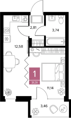 Фото квартиры в ЖК Квартал Дягилев