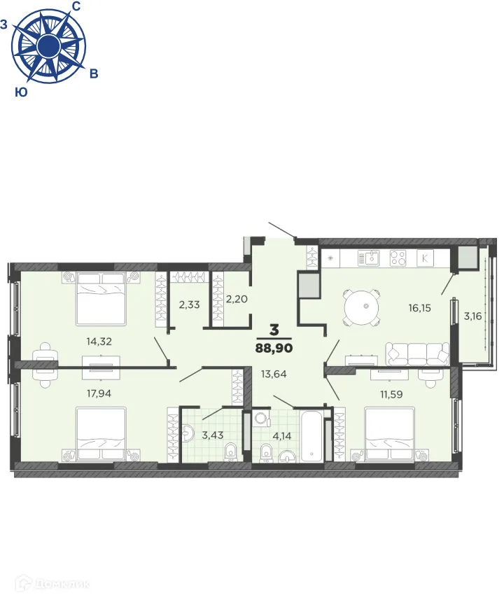 Фото квартиры в ЖК "Академик"