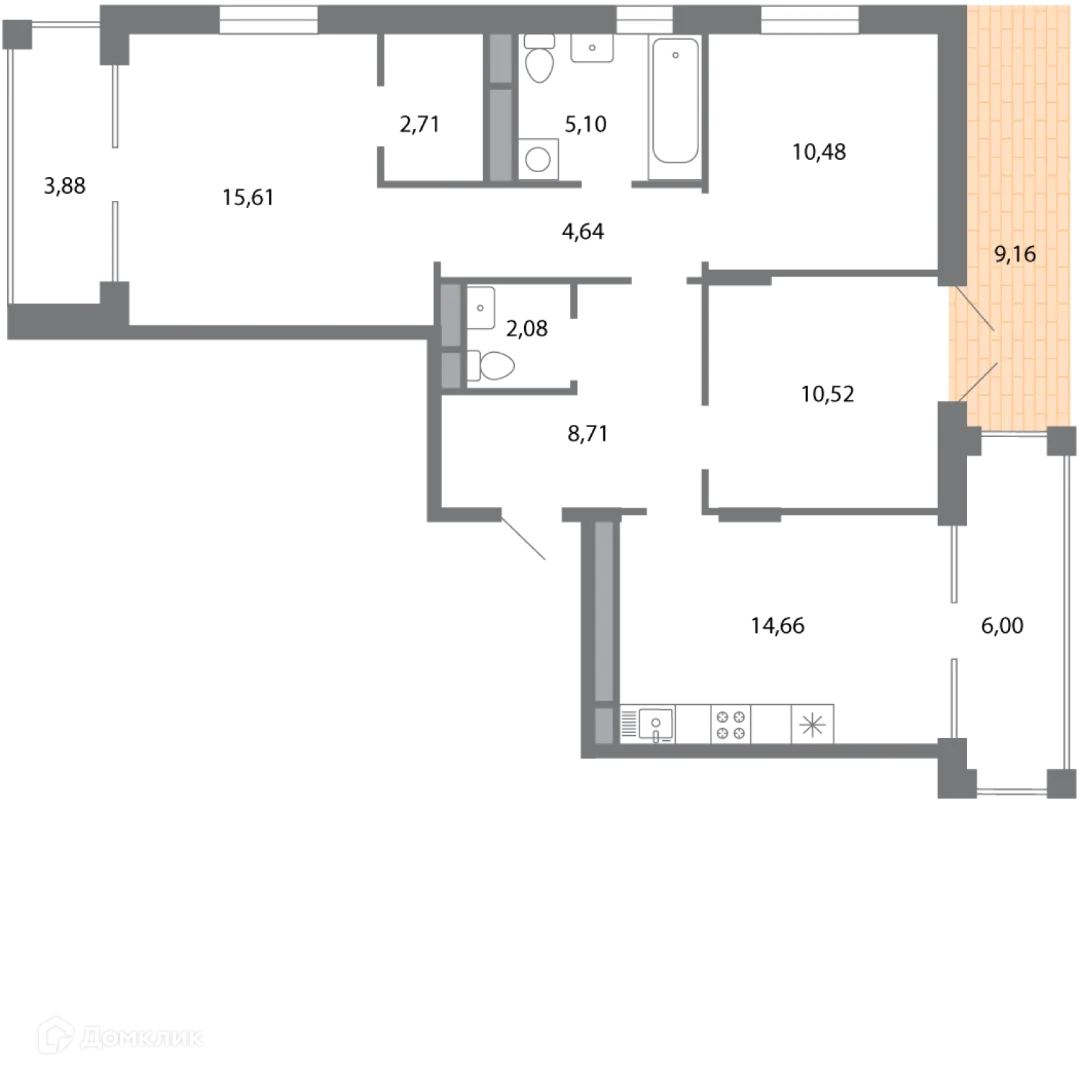 Фото квартиры в ЖК Солотчинский квартал