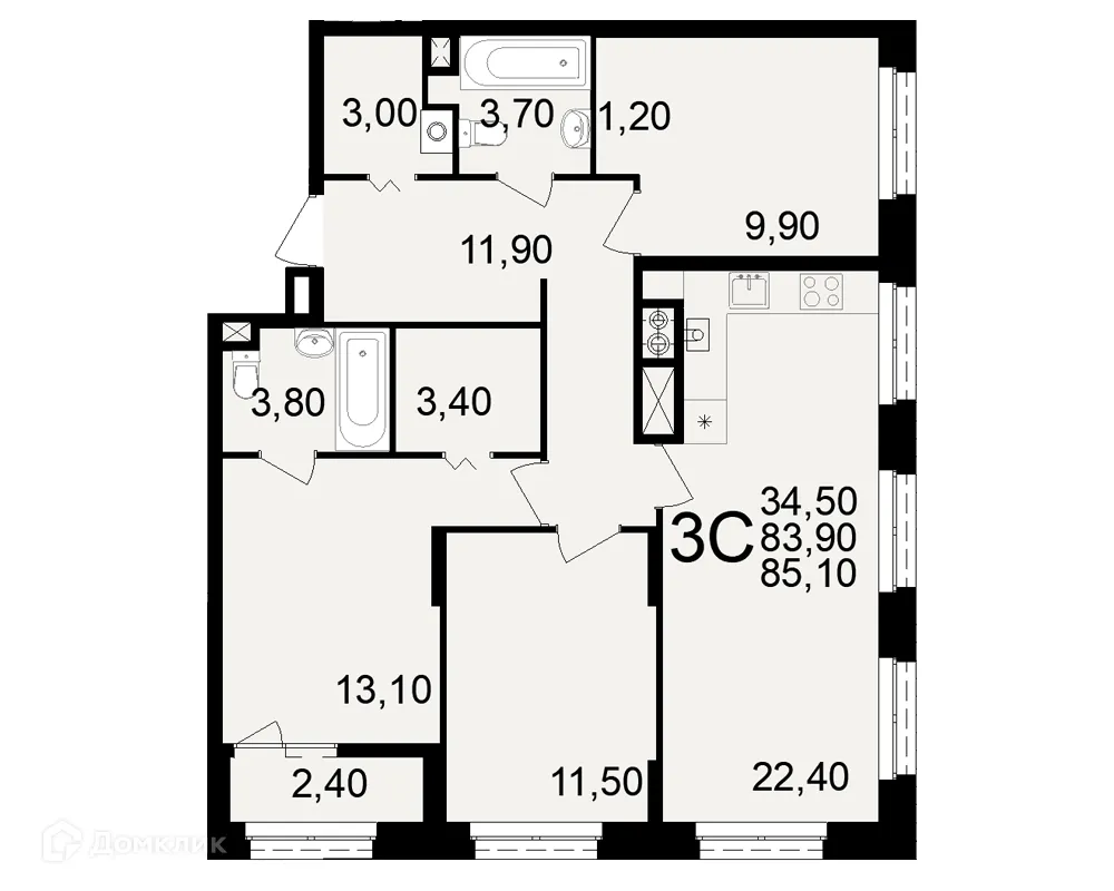 Фото квартиры в ЖК"Новое измерение"