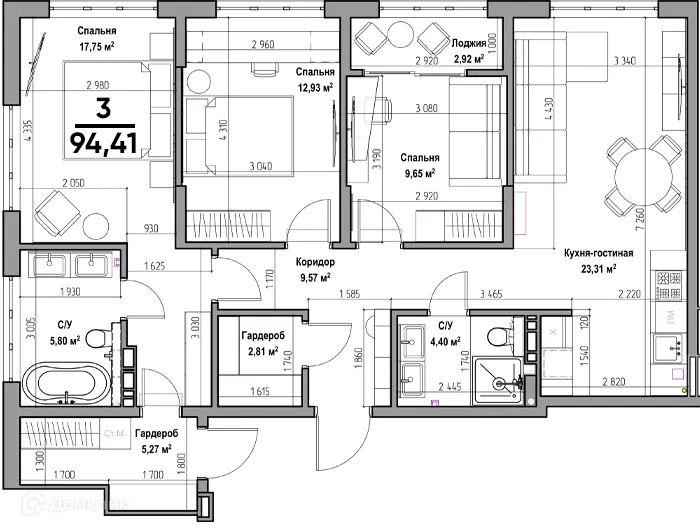 Фото квартиры в ЖК Аструм