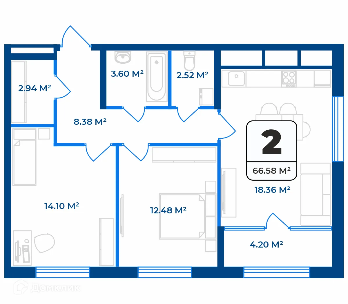Фото квартиры в ЖК Дом на Разина