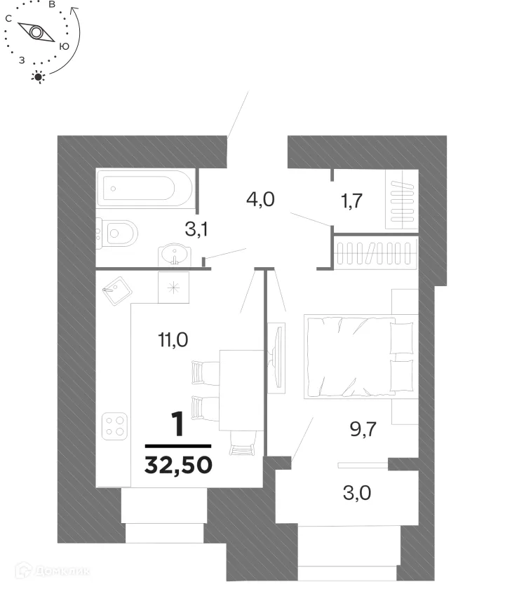Фото квартиры в ЖК "Бирюзова Парк"