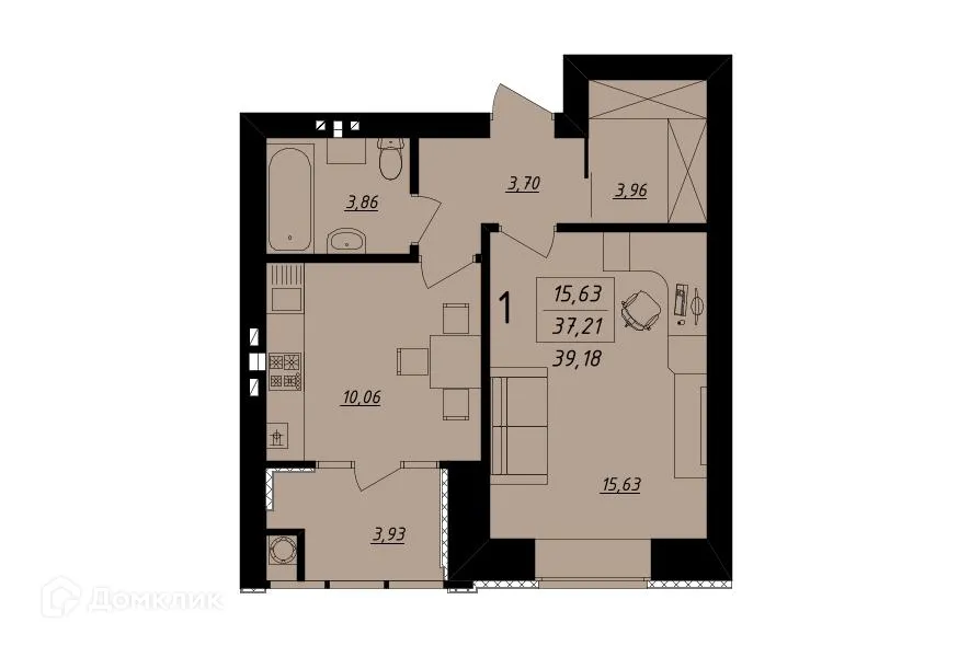 Фото квартиры в ЖК Дом на Октябрьской