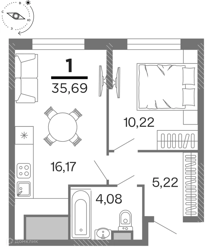 Фото квартиры в ЖК "Бирюзова Парк"