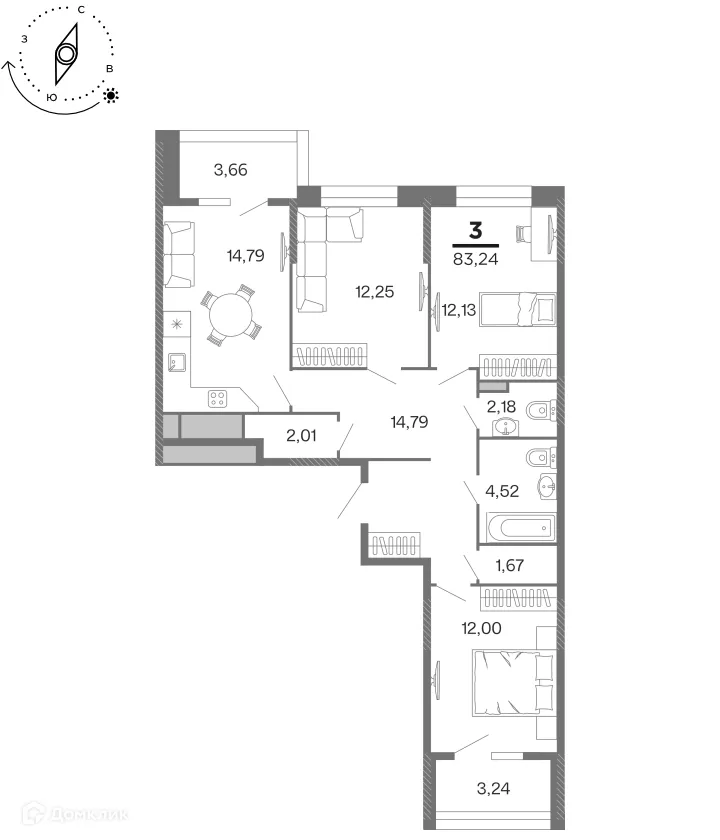 Фото квартиры в ЖК "Бирюзова Парк"